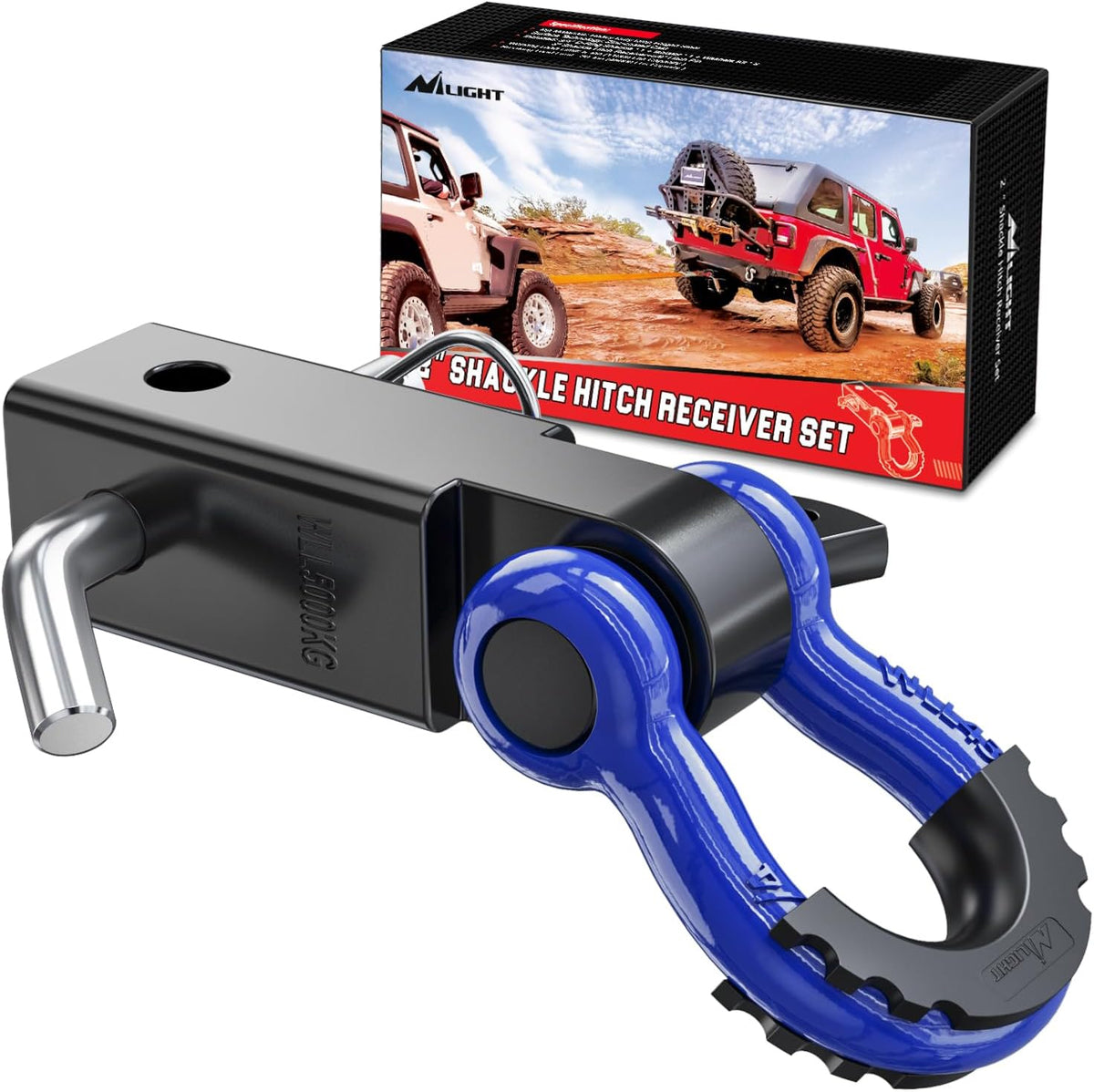 Shackle Hitch Receiver 2Inch for Vehicle Recovery with 3/4" Shackle