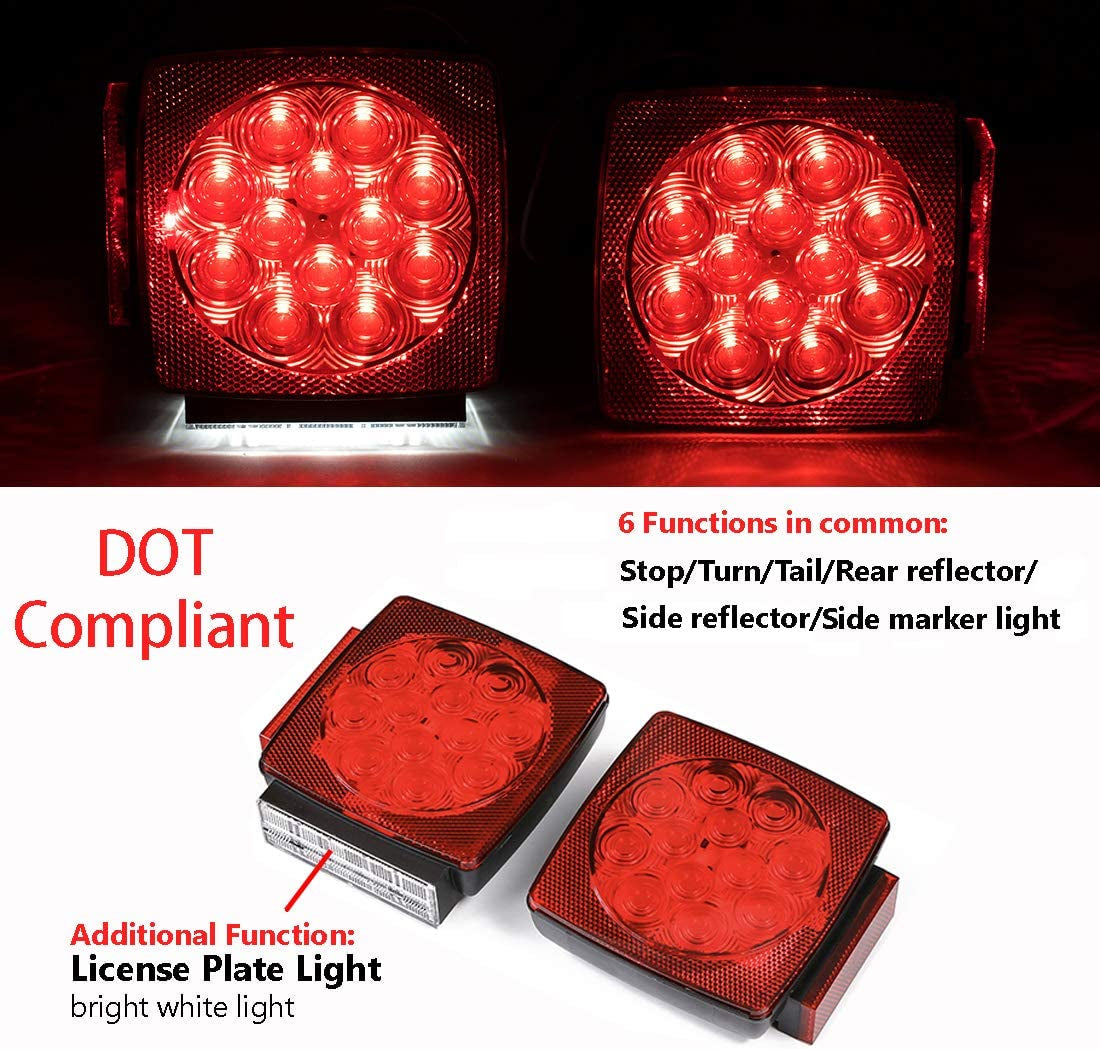 12V Submersible LED Trailer Light Kit, under 80 Inch Boat Utility