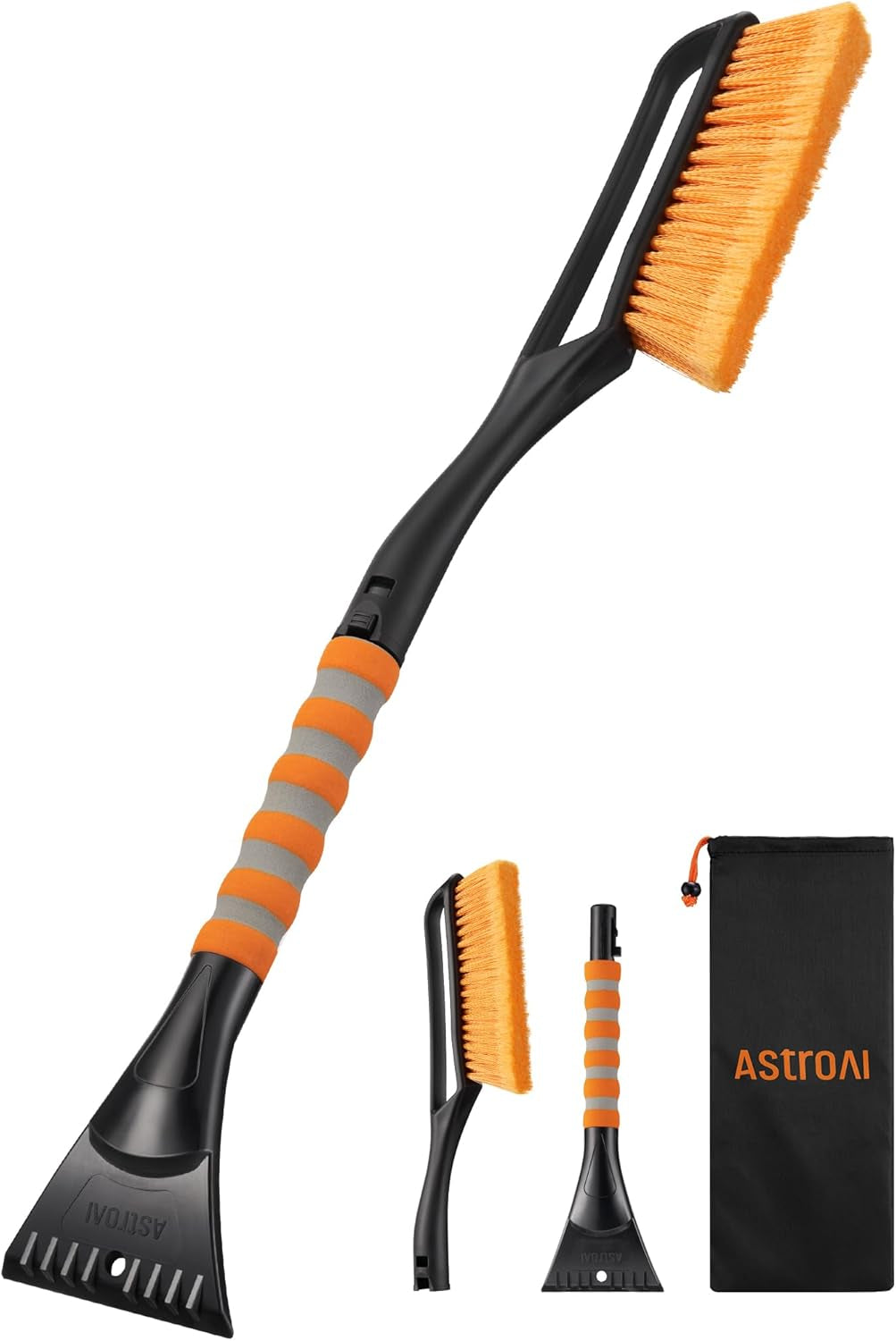27" 2-In-1 Detachable Snow Brush & Ice Scrapers for Car Windshield