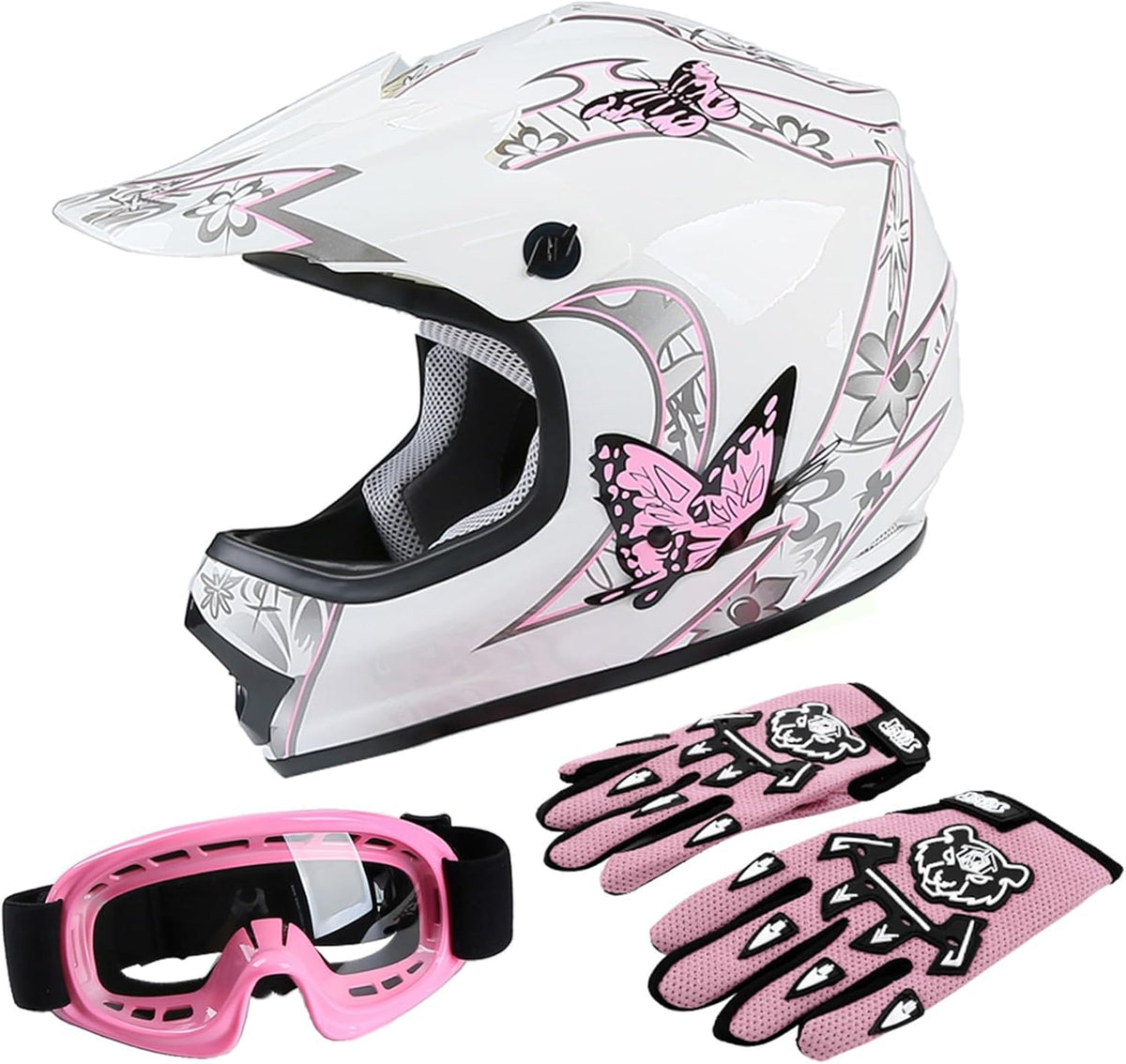 Girls Youth Kids Dirt Bike Helmet Full Face Motocross DOT Approved Helmets