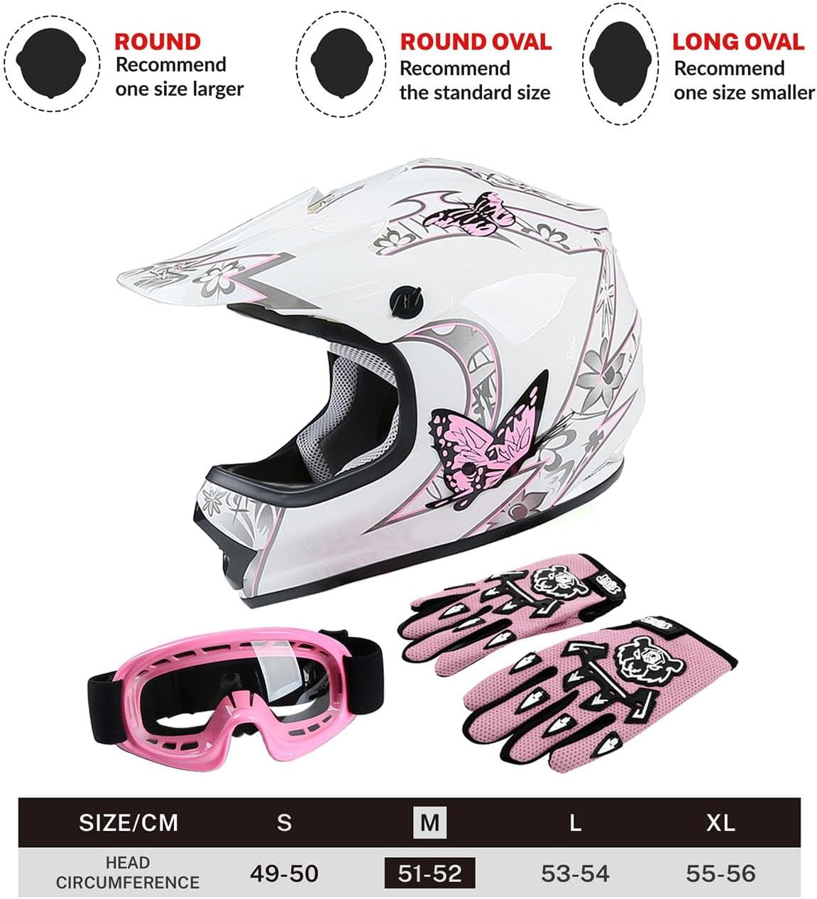 Girls Youth Kids Dirt Bike Helmet Full Face Motocross DOT Approved Helmets