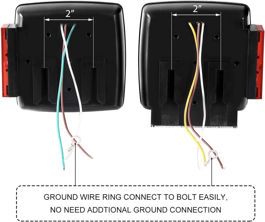 12V Submersible LED Trailer Light Kit, under 80 Inch Boat Utility