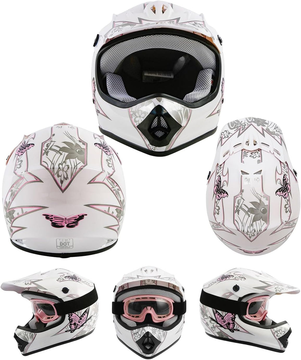 Girls Youth Kids Dirt Bike Helmet Full Face Motocross DOT Approved Helmets